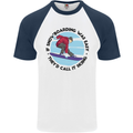 If Snowboarding Was Easy Skiing Funny Mens S/S Baseball T-Shirt White/Navy Blue