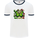 Weed Enjoy Every Day Cannabis Drugs Bong Mens Ringer T-Shirt White/Navy Blue