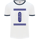 Crayon Fancy Dress Outfit Costume Funny Mens White Ringer T-Shirt White/Navy Blue