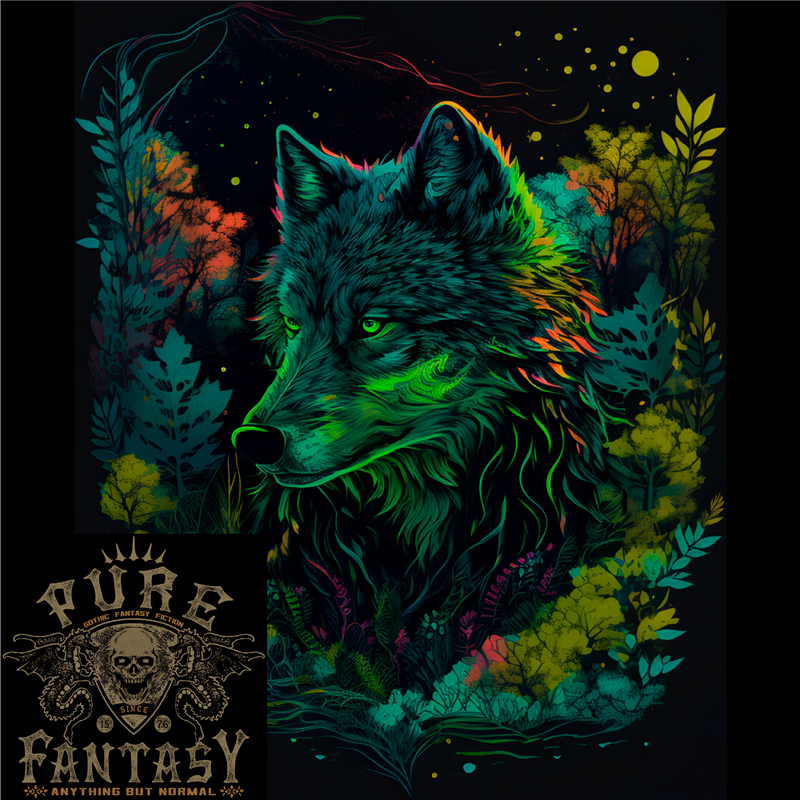 A Fantasy Wolf in the Forest Mens Cotton T-Shirt Tee Top