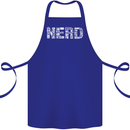 Nerd Word Art Geek Cotton Apron 100% Organic Royal Blue