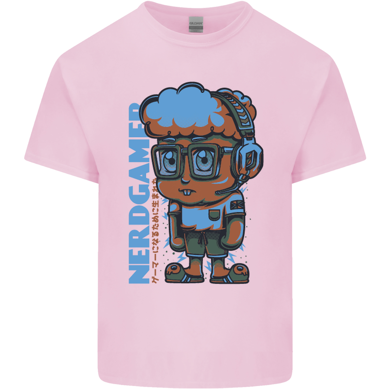 Nerd  Funny Gamer Gaming Mens Cotton T-Shirt Tee Top Light Pink