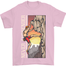 Never Surrender Rock Climbing Climber Mens T-Shirt Cotton Gildan Light Pink