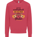 Never Underestimate an Old Man Guitar Kids Sweatshirt Jumper Heliconia
