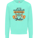 Never Underestimate an Old Man Guitar Kids Sweatshirt Jumper Peppermint