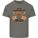 Never Underestimate an Old Man Guitar Mens Cotton T-Shirt Tee Top Charcoal