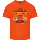 Never Underestimate an Old Man Guitar Mens Cotton T-Shirt Tee Top Orange