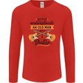 Never Underestimate an Old Man Guitar Mens Long Sleeve T-Shirt Red