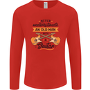 Never Underestimate an Old Man Guitar Mens Long Sleeve T-Shirt Red