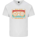 New Dad Father Gaming Gamer Baby Mens V-Neck Cotton T-Shirt White