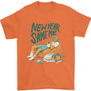 New Year Same Me Resolution Gaming Lazy Mens T-Shirt Cotton Gildan Orange