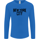 New York City as Worn by John Lennon Mens Long Sleeve T-Shirt Royal Blue