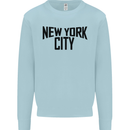 New York City as Worn by John Lennon Mens Sweatshirt Jumper Light Blue