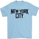 New York City as Worn by John Lennon Mens T-Shirt Cotton Gildan Light Blue