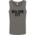 New York City as Worn by John Lennon Mens Vest Tank Top Charcoal