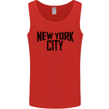 New York City as Worn by John Lennon Mens Vest Tank Top Red