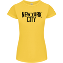 New York City as Worn by John Lennon Womens Petite Cut T-Shirt Yellow