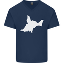 Newborn Baby Christening New Birth Mum Dad Mens V-Neck Cotton T-Shirt Navy Blue