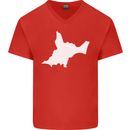 Newborn Baby Christening New Birth Mum Dad Mens V-Neck Cotton T-Shirt Red