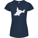 Newborn Baby Christening New Birth Mum Dad Womens Petite Cut T-Shirt Navy Blue