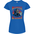 No Coffee No Work Funny Skull Grim Reaper Womens Petite Cut T-Shirt Royal Blue