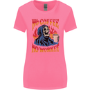 No Coffee No Work Funny Skull Grim Reaper Womens Wider Cut T-Shirt Azalea