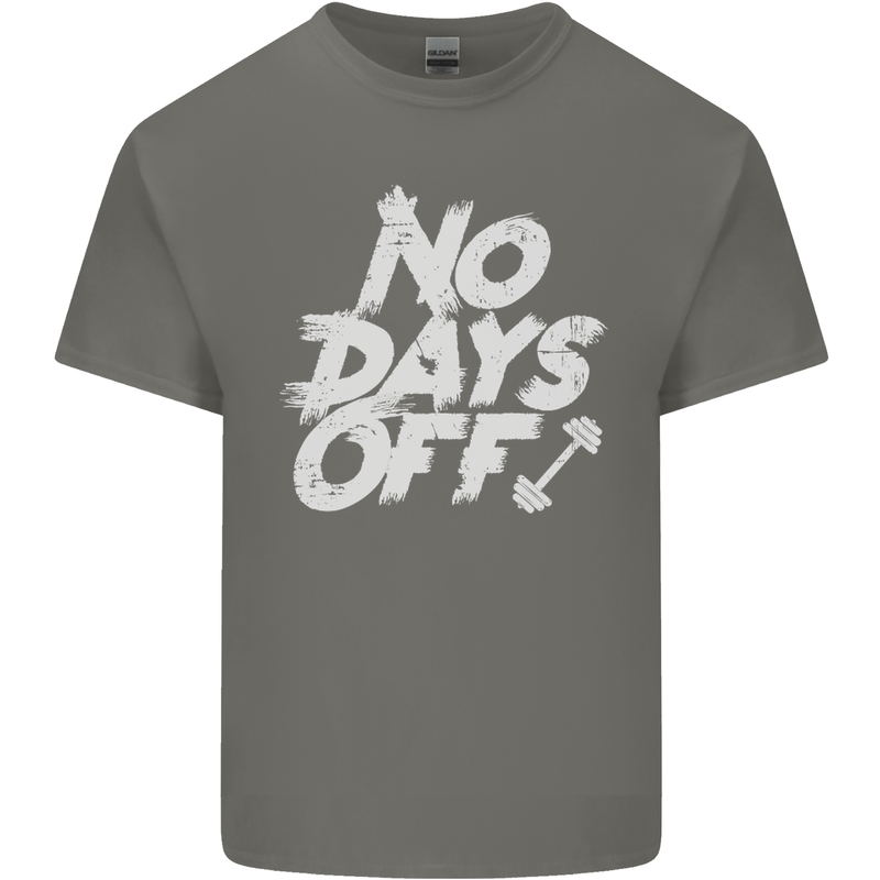 No Days Off Gym Training Top Bodybuilding Mens Cotton T-Shirt Tee Top Charcoal