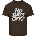 No Days Off Gym Training Top Bodybuilding Mens Cotton T-Shirt Tee Top Dark Chocolate