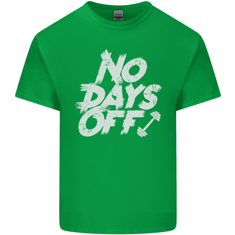 No Days Off Gym Training Top Bodybuilding Mens Cotton T-Shirt Tee Top Irish Green