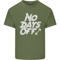 No Days Off Gym Training Top Bodybuilding Mens Cotton T-Shirt Tee Top Military Green