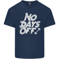 No Days Off Gym Training Top Bodybuilding Mens Cotton T-Shirt Tee Top Navy Blue