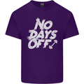 No Days Off Gym Training Top Bodybuilding Mens Cotton T-Shirt Tee Top Purple