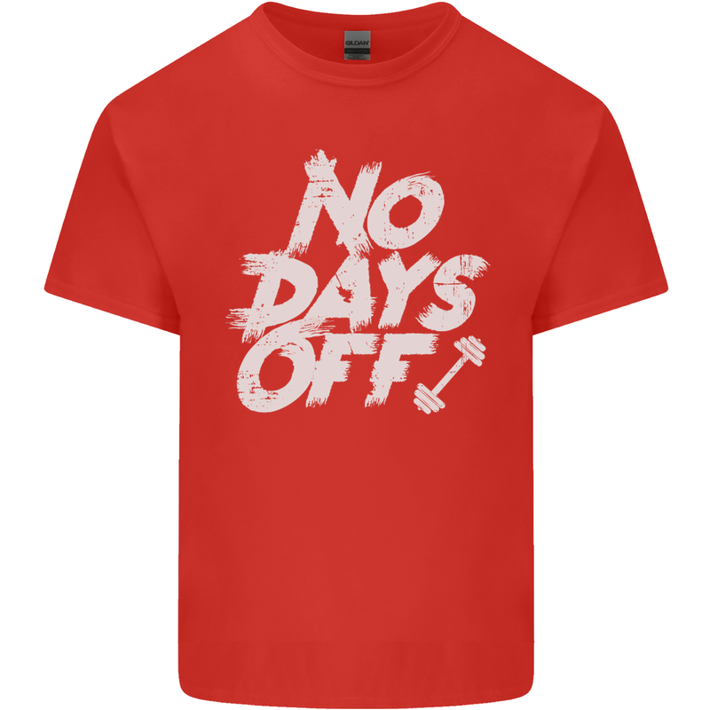No Days Off Gym Training Top Bodybuilding Mens Cotton T-Shirt Tee Top Red