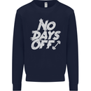 No Days Off Gym Training Top Bodybuilding Mens Sweatshirt Jumper Navy Blue