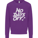 No Days Off Gym Training Top Bodybuilding Mens Sweatshirt Jumper Purple
