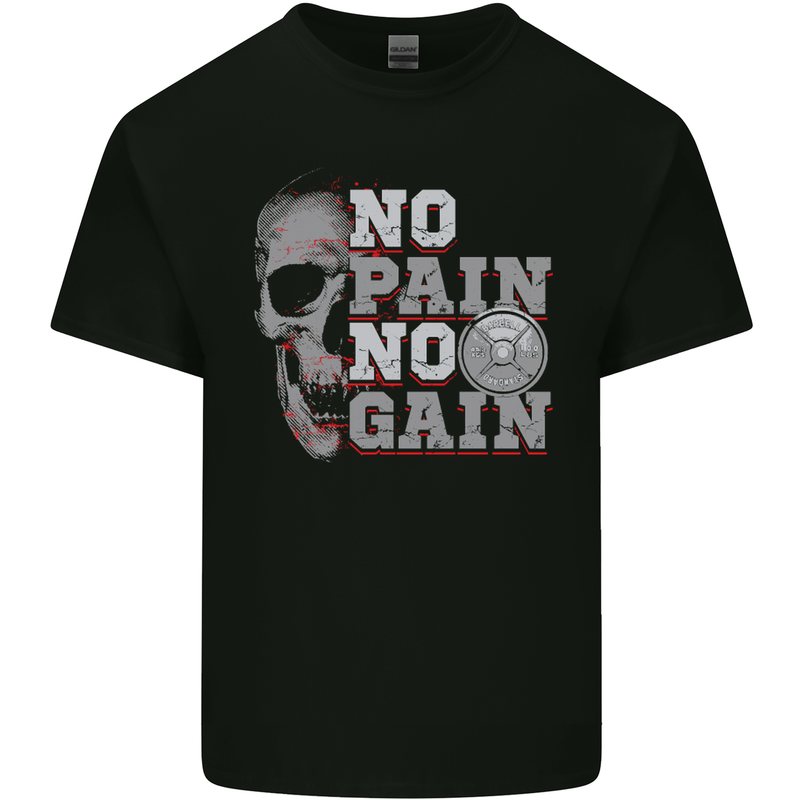 No Pain No Gain Gym Training Top Fitness Mens Cotton T-Shirt Tee Top Black