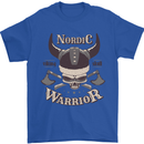 Nordic Warrior Viking Skull Mens T-Shirt 100% Cotton Royal Blue