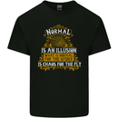 Normal Is an Illusion Slogan Mens Cotton T-Shirt Tee Top Black