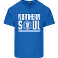 Northern Soul Keep the Faith Mens V-Neck Cotton T-Shirt Royal Blue