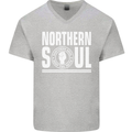 Northern Soul Keep the Faith Mens V-Neck Cotton T-Shirt Sports Grey