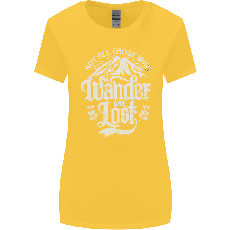 Not All Those Who Wander Are Lost Trekking Womens Wider Cut T-Shirt Yellow