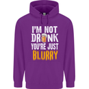 Not Drunk You're Blurry Funny Beer Alcohol Mens 80% Cotton Hoodie Purple