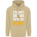 Not Drunk You're Blurry Funny Beer Alcohol Mens 80% Cotton Hoodie Sand