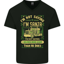 Not Santa Delivery Driver Christmas Funny Mens V-Neck Cotton T-Shirt Black