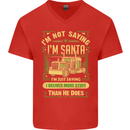 Not Santa Delivery Driver Christmas Funny Mens V-Neck Cotton T-Shirt Red