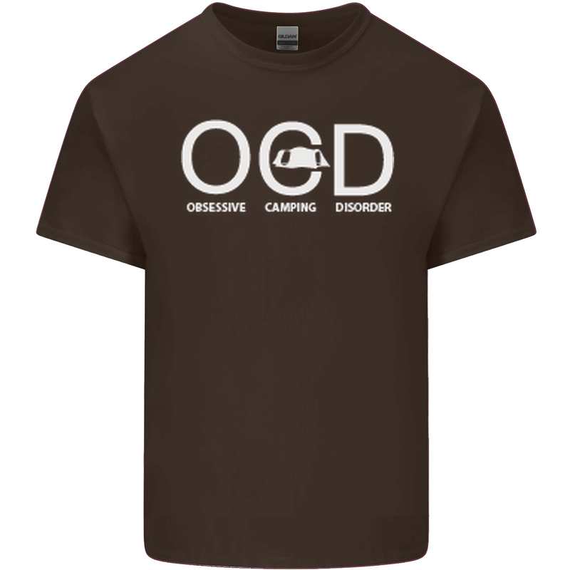 OCD Obsessive Camping Disorder Mens Cotton T-Shirt Tee Top Dark Chocolate