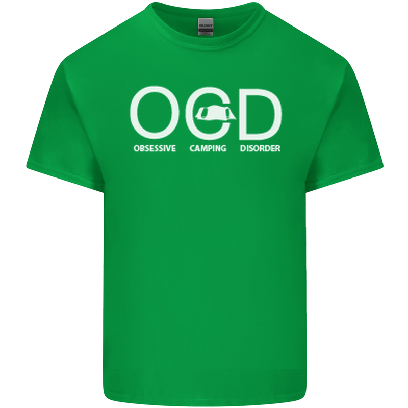 OCD Obsessive Camping Disorder Mens Cotton T-Shirt Tee Top Irish Green