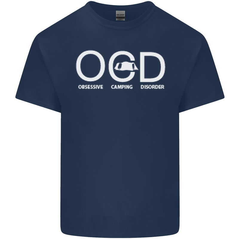 OCD Obsessive Camping Disorder Mens Cotton T-Shirt Tee Top Navy Blue