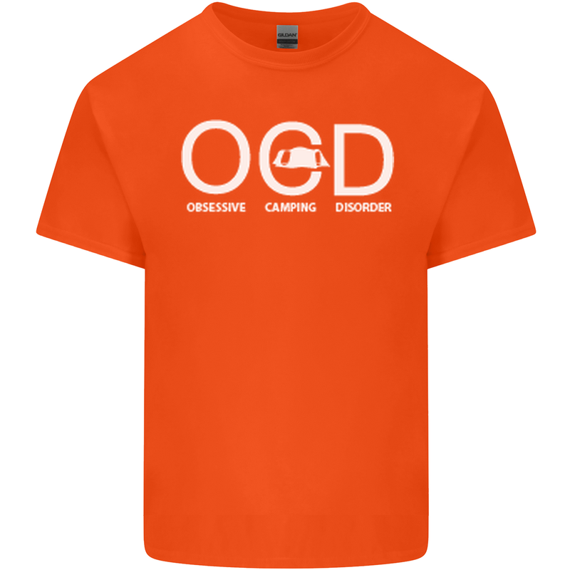 OCD Obsessive Camping Disorder Mens Cotton T-Shirt Tee Top Orange
