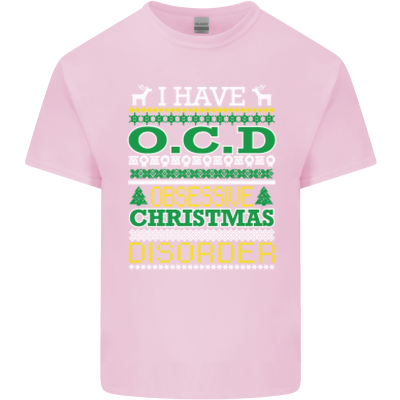 OCD Obsessive Christmas Disorder Mens Cotton T-Shirt Tee Top Light Pink
